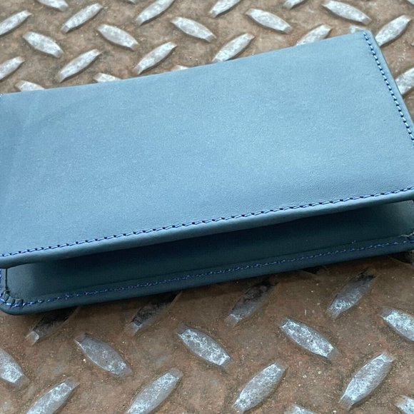 Passport Holder Blue Leather Card Holder Travel Documents Wallet Handmade - Picture 10 of 10